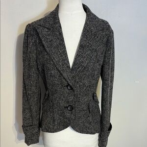 Vintage Kensie Gray Tailored Blazer with Notched Lapels and tail coat detail NWT